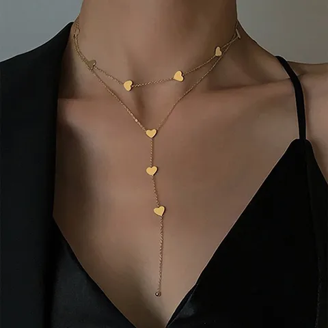 Double heart necklace