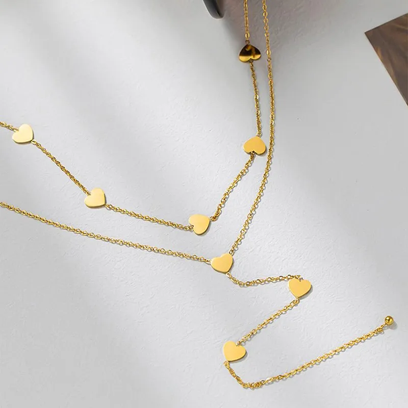 Double heart necklace