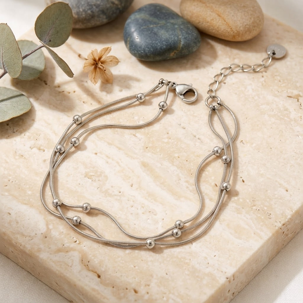 Triple layer bracelet