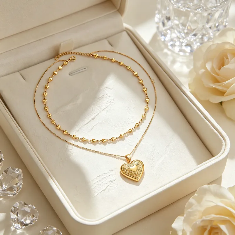Double heart necklace